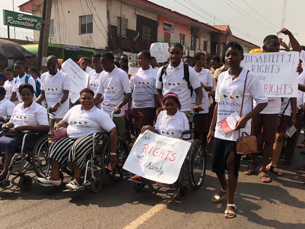 Street rallye in Enugu for the International Day of Persons with Disabilities in 2019